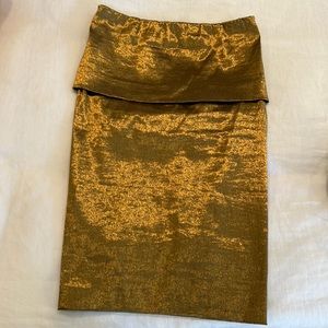 Donna Karan Gold metallic skirt